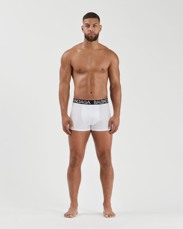 Balenciaga Men's Cotton-Stretch Logo Boxer Briefs